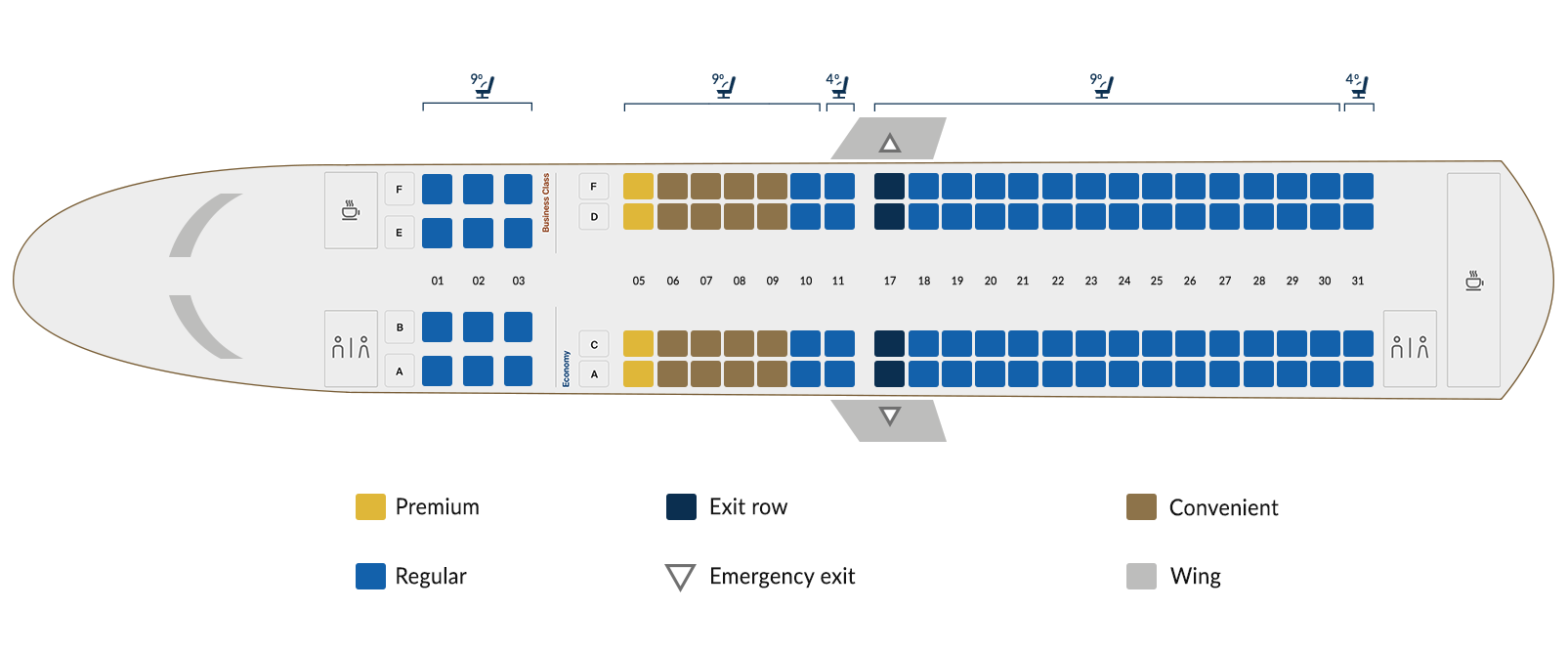 Embraer Aircraft Seating Chart