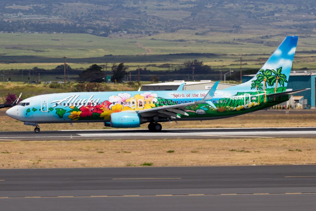 Alaska Airlines Boeing 737-800 Special Livery Spirit of The Islands at Kahului Airport