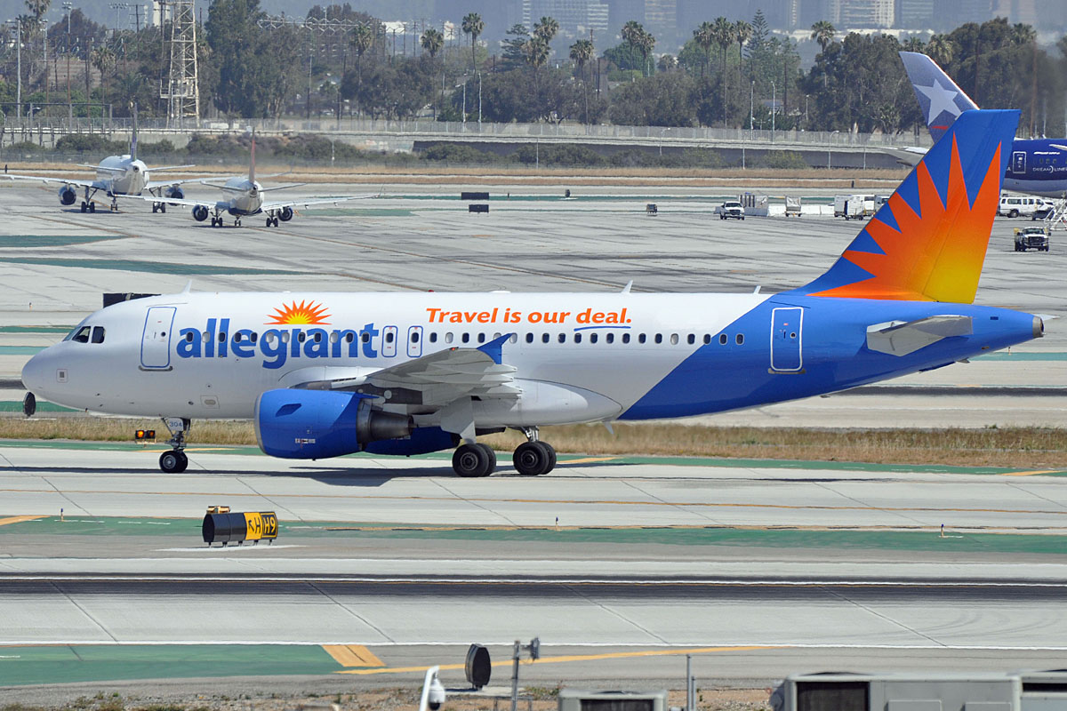 Allegiant Air Twin Jet Airbus A319-100 Travel is Our Deal Livery