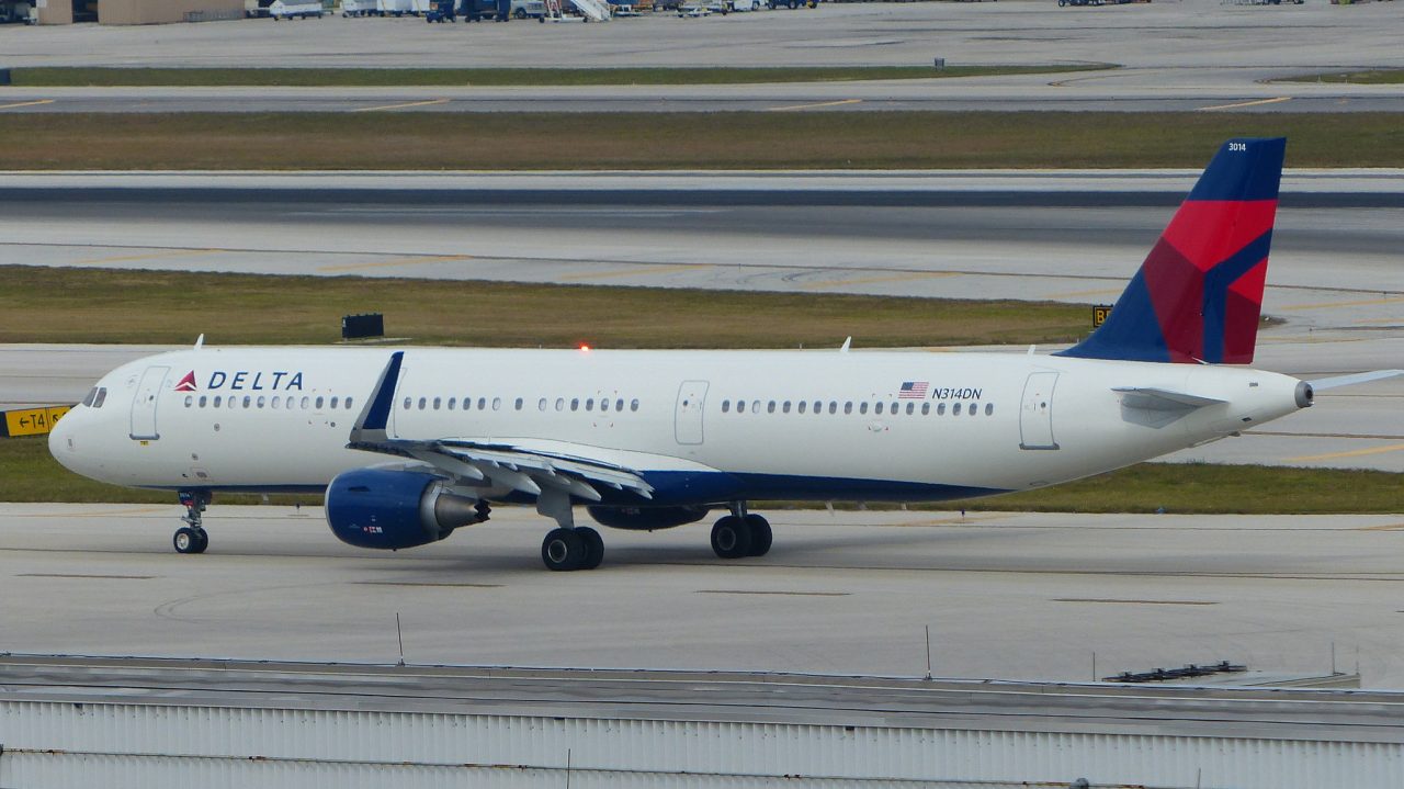 A321-211SL, Delta Air Lines, F-WZMO, N314DN (MSN 7281) - First Delta Air Lines aircraft assembled at Mobile (BFM)
