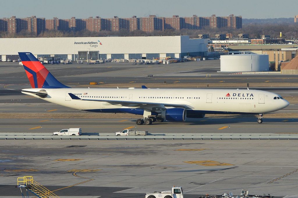 Airbus A330-323X N804NW - 3304 Delta Air Lines taxiing in after arriving on flight DAL40 from LAX. JFK Airport, New York