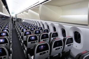 American Airlines 787-9 (789) Dreamliner Main Cabin overhead bins ...