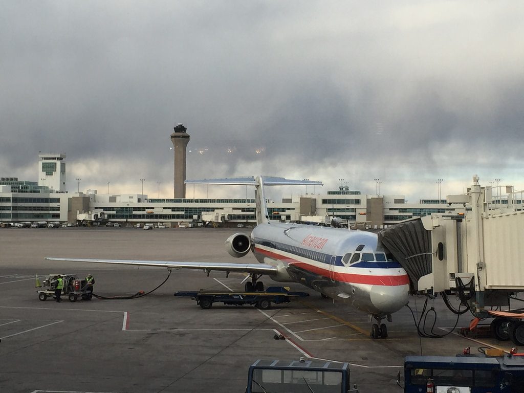 American Airlines McDonnell Douglas MD-80 At Denver International Airport