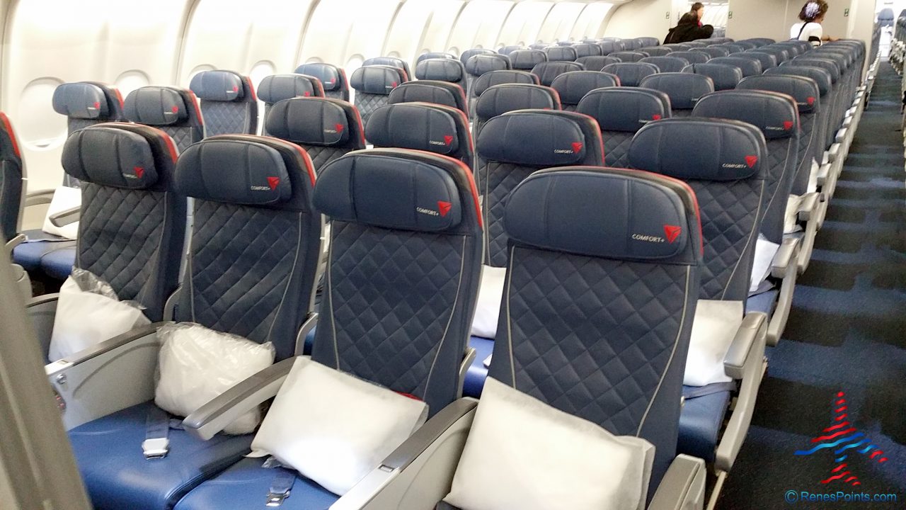 Delta Air Lines Airbus A330-200 Economy Comfort+ Cabin Seats Row Configuration @RenesPoints.com