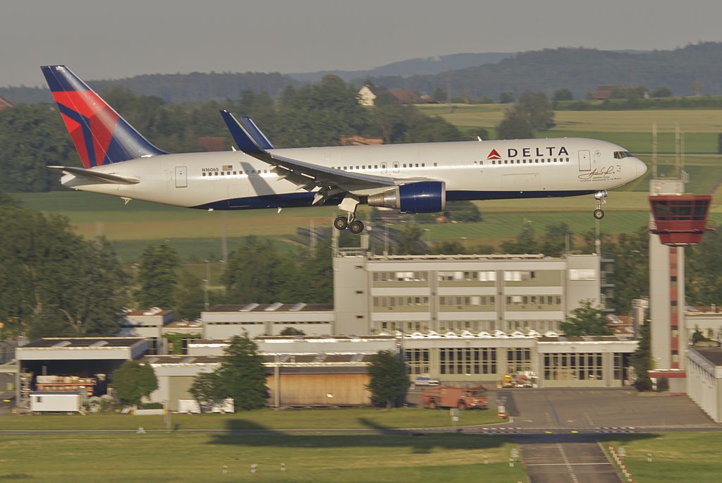 Delta Air Lines Boeing 767-300ER N16065 Arriving as DL206 from New York JFK @ZRH Zurich Airport