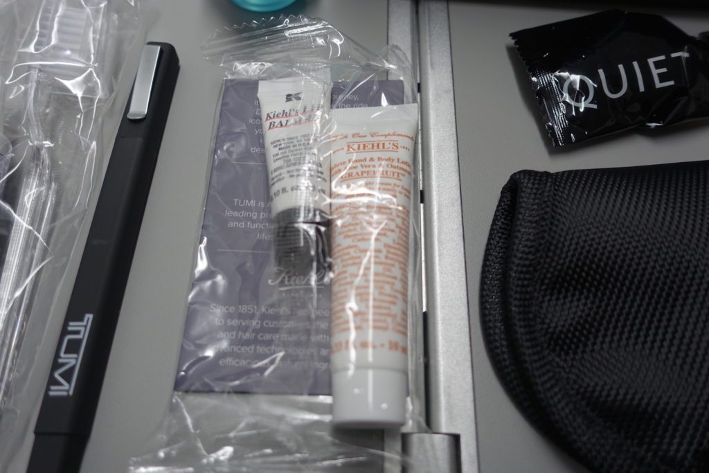 Delta Air Lines Boeing 767-400ER Business Class (DELTA ONE) inflight services TUMI amenity kits contain Kiehl’s products