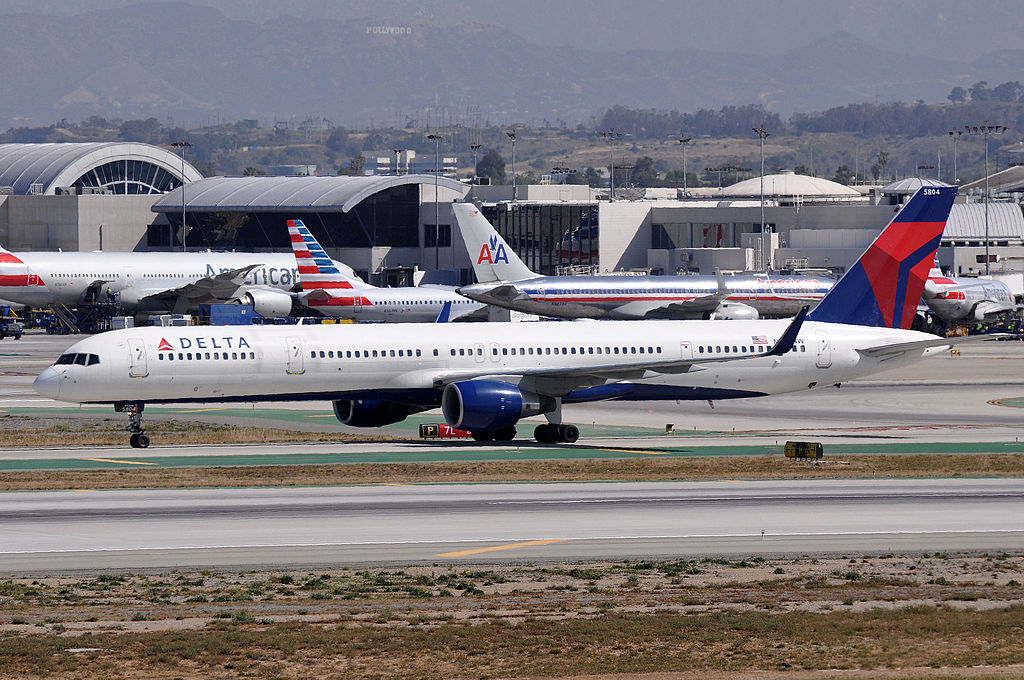 Delta Air Lines Fleet Boeing 757-300 N584NW B757-351 Taxiing at LAX Airport