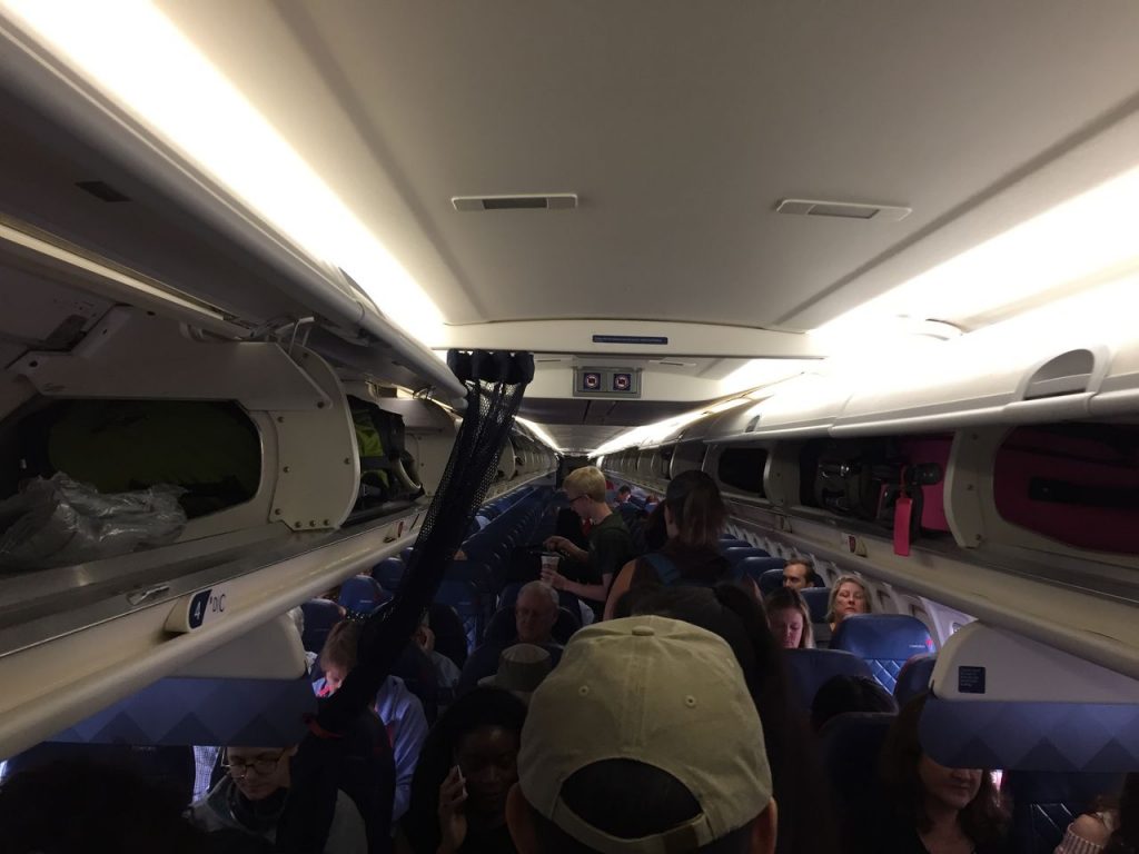 Delta Air Lines Fleet McDonnell Douglas MD-90-30 (M90) Economy Class Cabin Passenger Boarding Photos