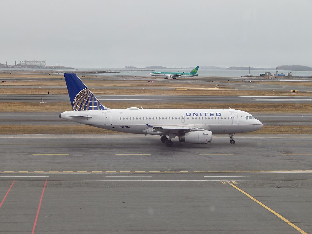 United Airlines Fleet Airbus A319 N817UA taxiing at General Edward Lawrence Logan International Airport