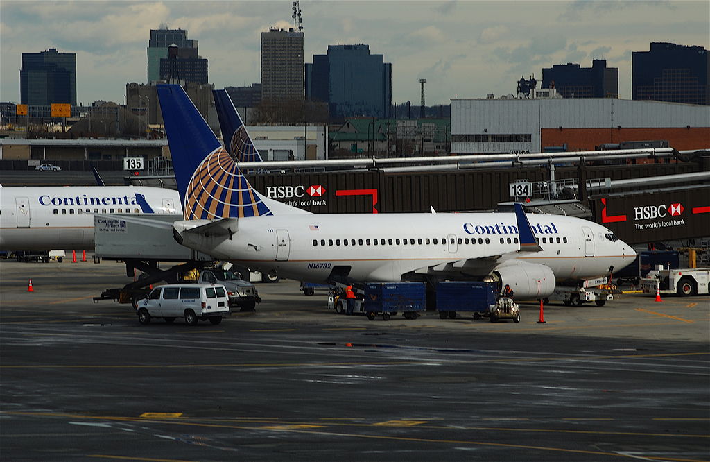 United Airlines Fleet N16732 (ex Continental Airlines) Boeing 737-724 cn:serial number- 28948:352 on boarding gate at Newark Liberty International Airport