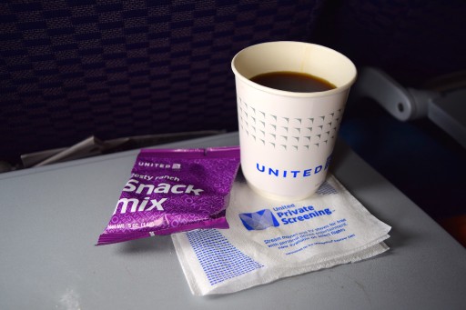 United Airlines Aircraft Fleet Boeing 767 300ER Economy Class Inflight Amenities Coffee and Flavored Snack Mix Services