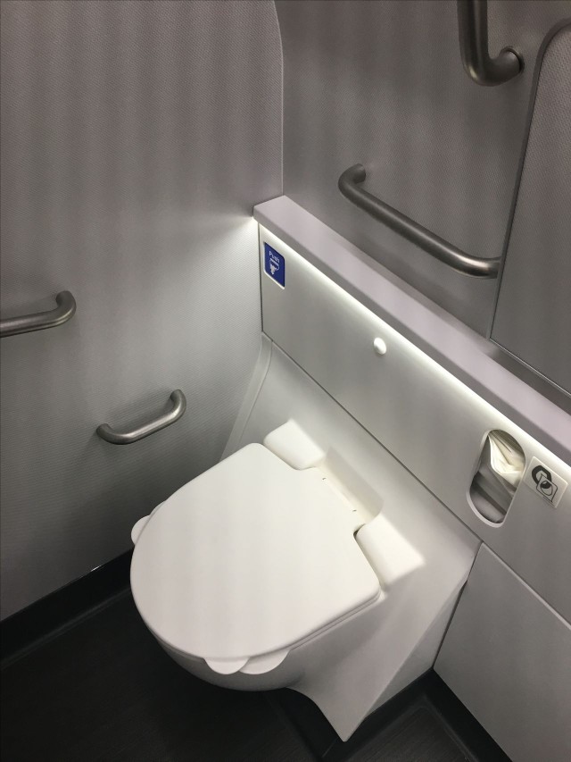 United Airlines Aircraft Fleet Boeing 777 300ER Polaris First Class Cabin Toilet Bathroom Lavatory Photos