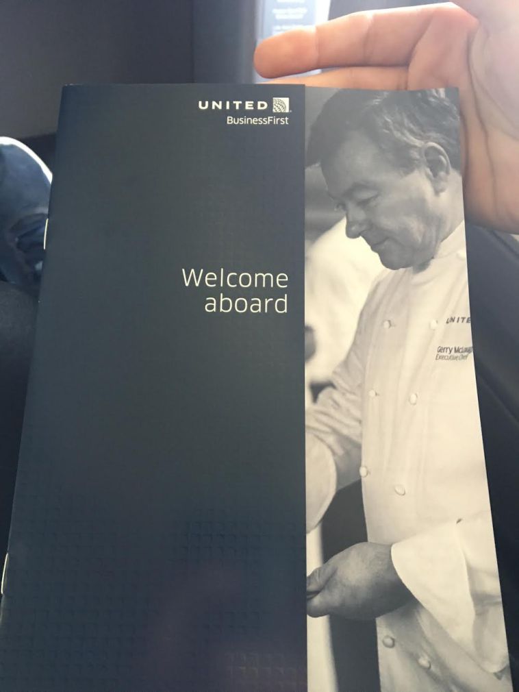 United Airlines Widebody Aircraft Fleet Boeing 767 400ER Business FirstPolaris Business Cabin MealFood Menu Book Photos