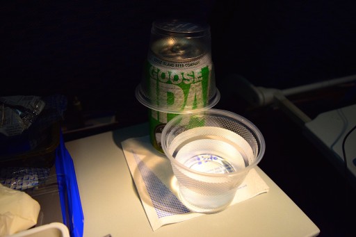 United Airlines Widebody Aircraft Fleet Boeing 767 400ER Standard Economy Class Cabin Inflight Amenities beer and water service