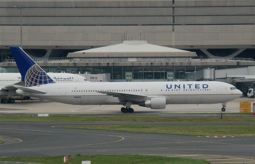 United Airlines Widebody Fleet Boeing 767 322ER N656UA cnserial number 25394472 landing and takeoff at Paris Charles de Gaulle Airport