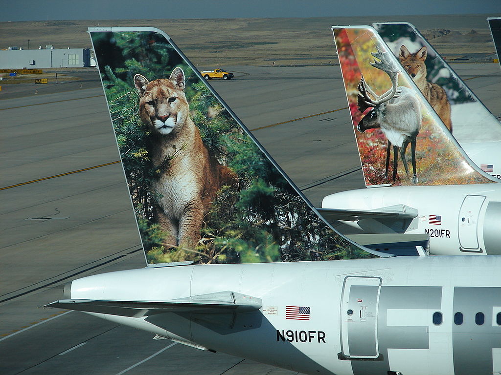 Airbus A319 111112 cnserial number 1781 N910FR Sal the Cougar Frontier Airlines Aicraft Fleet tail livery color
