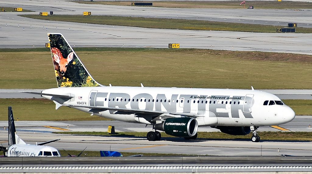 Airbus A319 112 Cloe the deer fawn Frontier Airlines N943FR at Fort Lauderdale–Hollywood International Airport