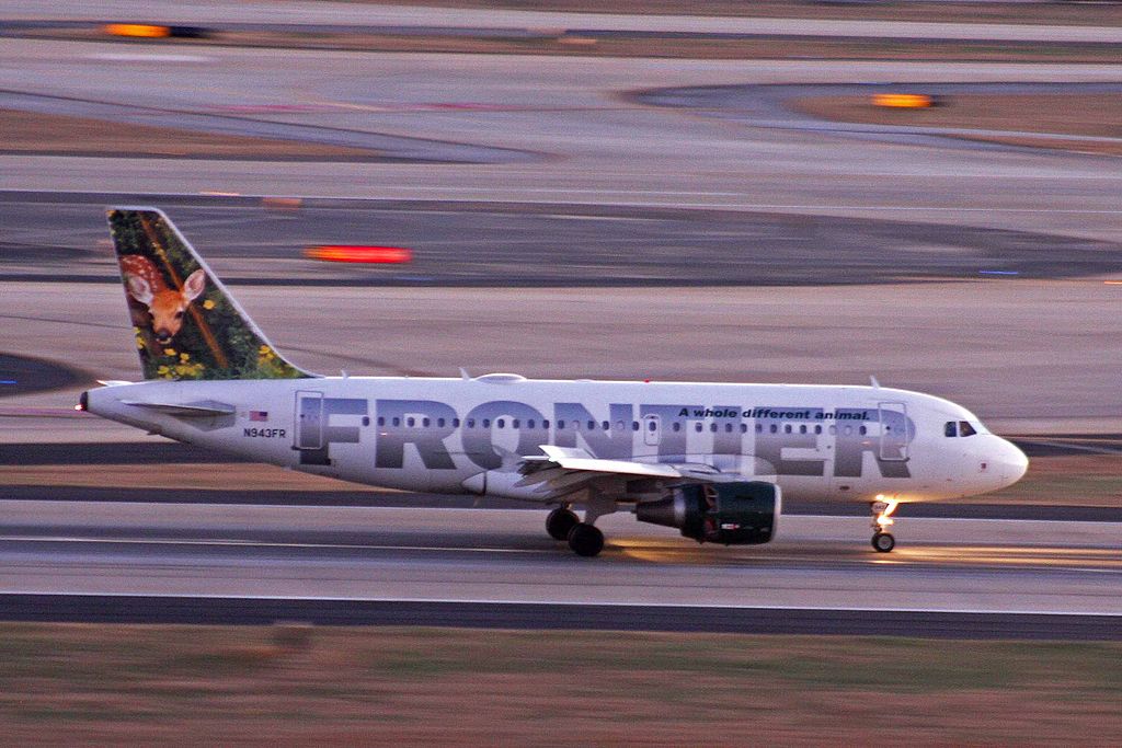 Airbus A319 112 Cloe the deer fawn Frontier Airlines N943FR at Hartsfield–Jackson Atlanta International Airport