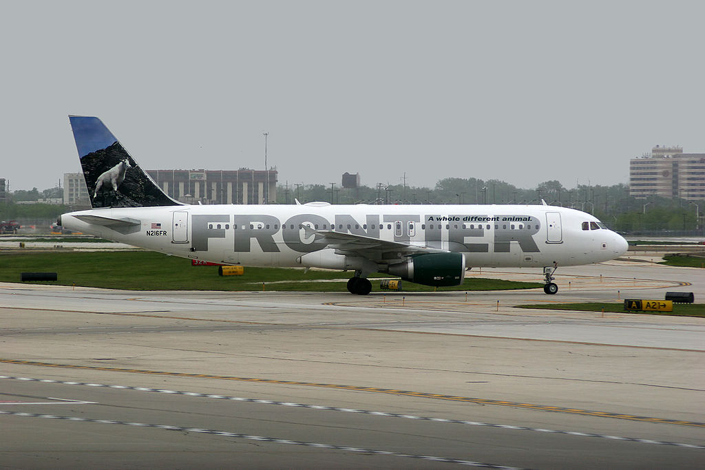 Airbus A320 214 Frontier Airlines N216FR Cliff the Mountain Goat at Chicago O Hare International KORDORD