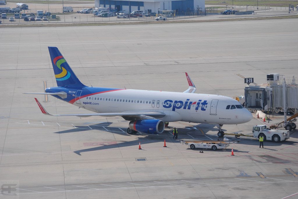 Airbus A320 232 N633NK Spirit Airlines pushed back at George Bush Intercontinental Airport