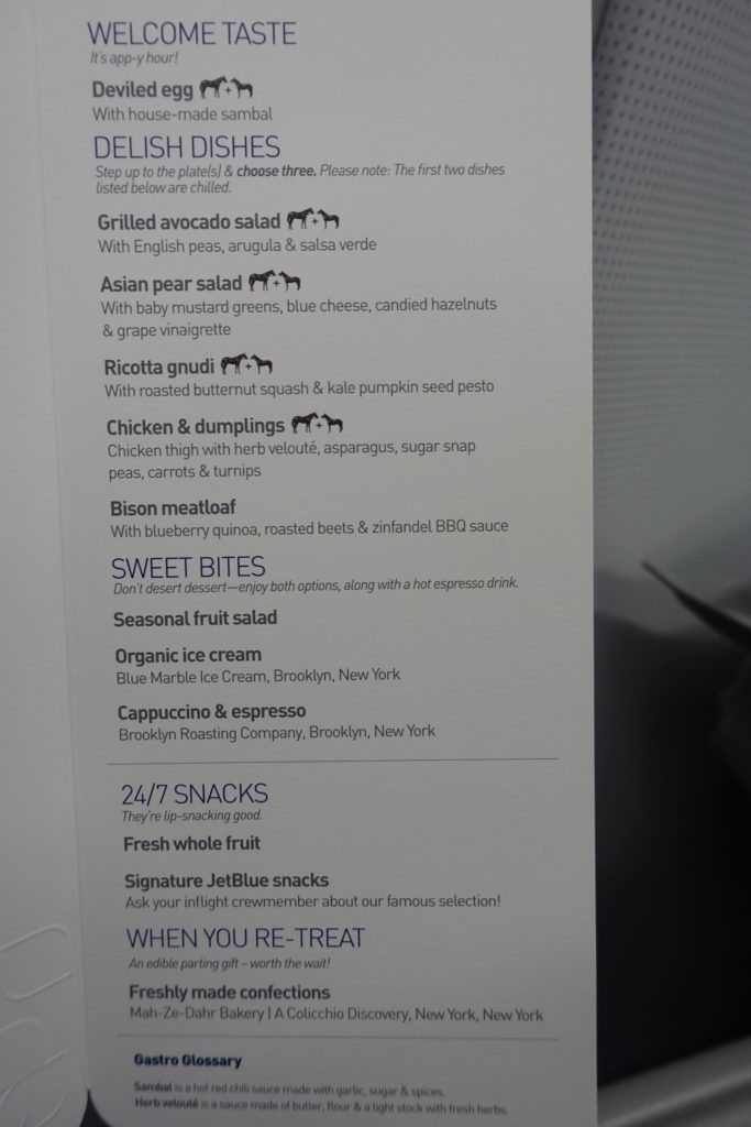 Airbus A321 200 JetBlue Airways Mint Suite Experience Business Class Cabin Inflight Food Meal Services Menu 2
