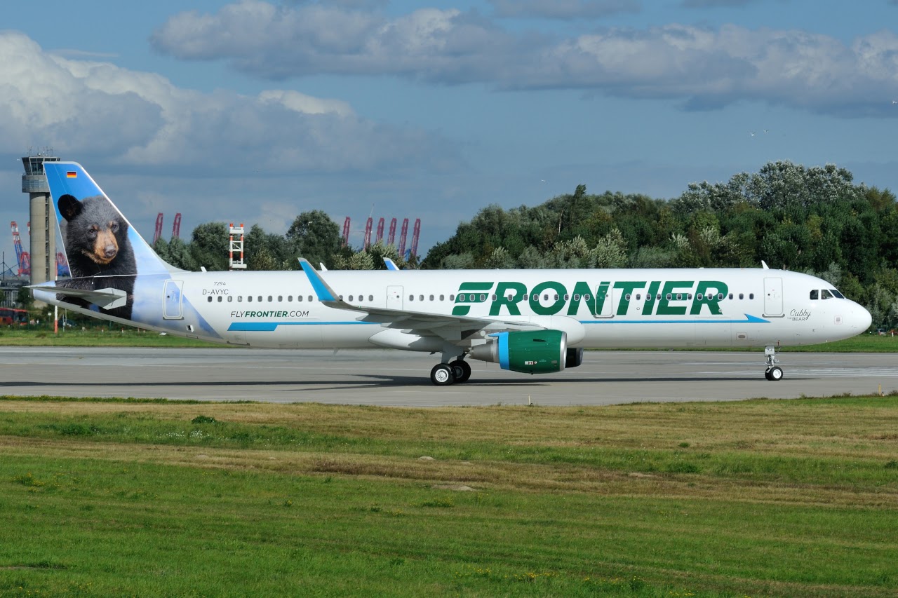 Airbus A321 211SL Frontier Airlines Aircraft Fleet N714FR MSN 7294 Cubby the Bear