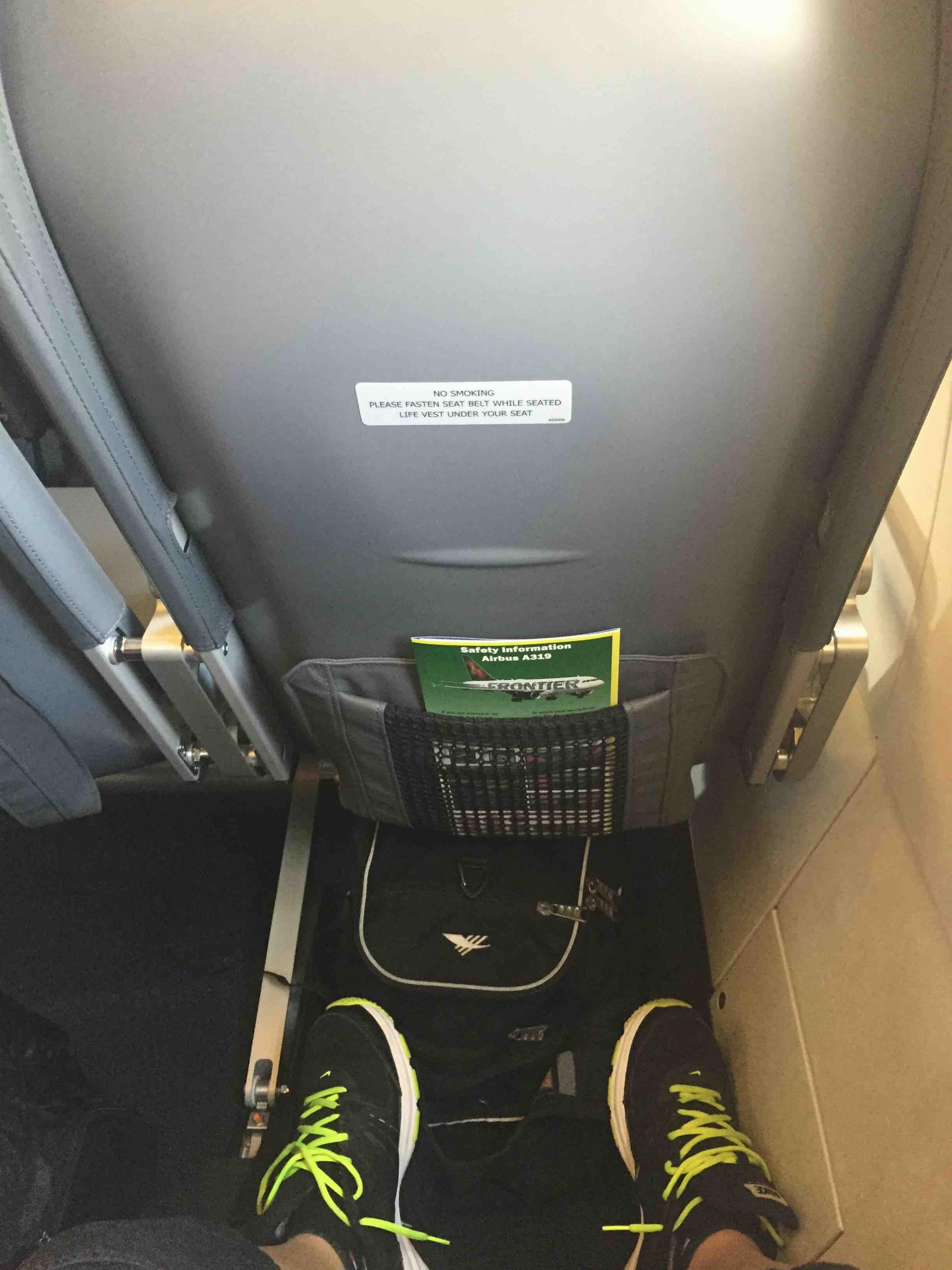 Frontier Airlines Airbus A319 100 cabin exit row seats pitch legroom