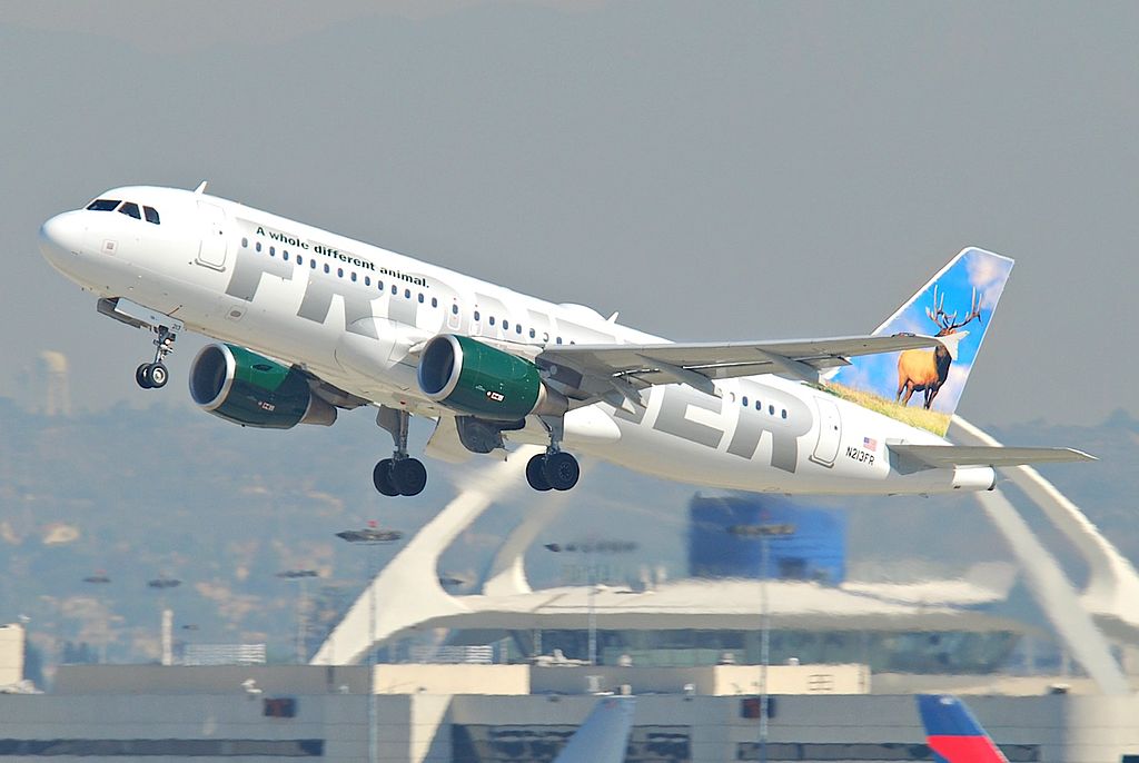 Frontier Airlines Airbus A320 214 N213FR Montana departing LAX