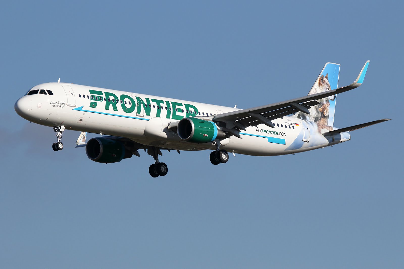 Frontier Airlines Airbus A321 211WL cn 7536 N717FR Luna Lilly the Wolves