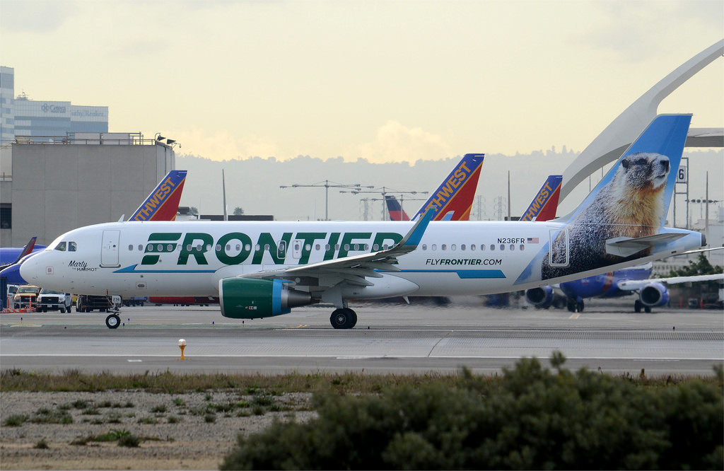 Frontier Airlines Marty the Marmot Livery A320 200 N236FR LAX Taxiway