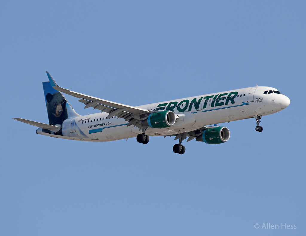 Frontier Airlines N714FR Airbus A321 200 Cubby the Bear @AllenHess