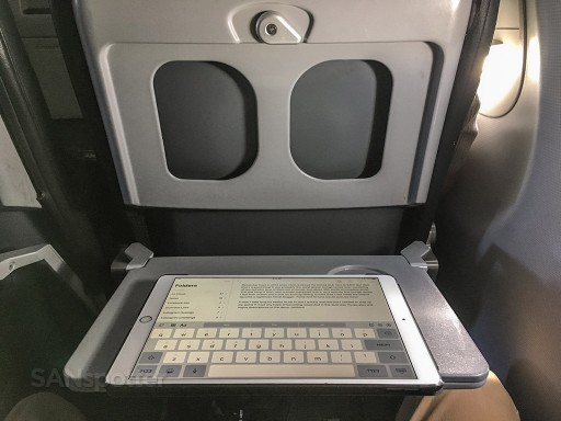 Frontier Airlines Stretch seats Airbus A320 200 tray table @SANspotter