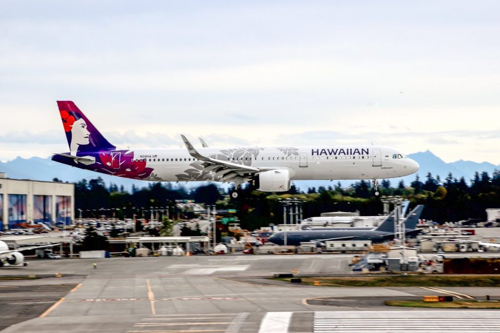 Hawaiian Airlines A321 271N N216HA “Māmane” delivered from Hamburg and made a stop at Goose BayYYR before arriving at Paine Field