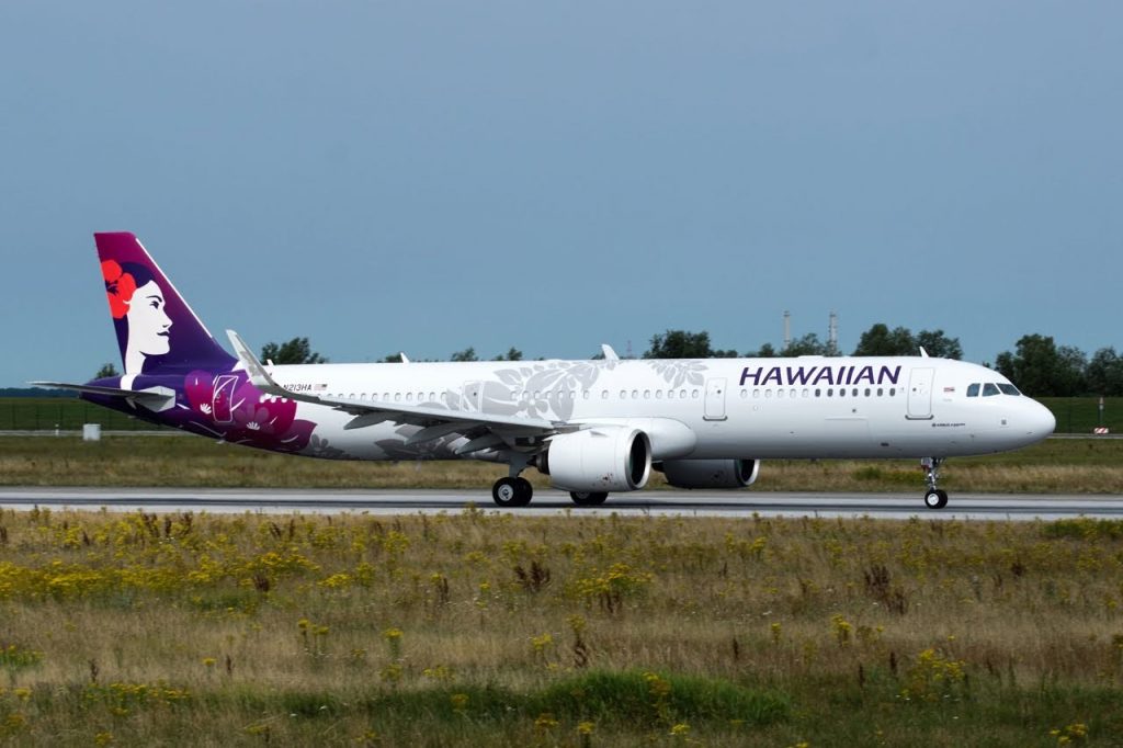 Hawaiian Airlines Aircraft Fleet Airbus A321 271N A321neo N213HA MSN 8237 22Lama22 delivery flight at Hamburg Finkenwerder Airport IATA XFW ICAO EDHI