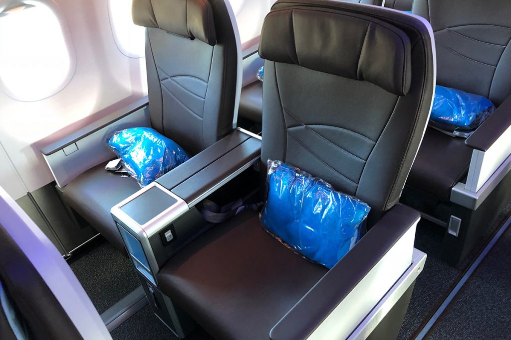 Hawaiian Airlines Aircraft Fleet Airbus A321neo First Class Cabin Seats Pitch of 45 46” and 18” of width