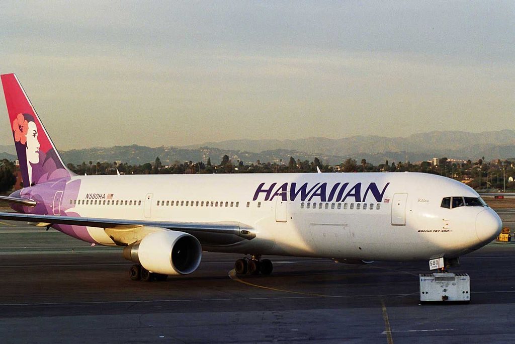 Hawaiian Airlines Fleet N580HA Kolea Boeing 767 33AERWL cn 28140 at Los Angeles International LAX KLAX USA California