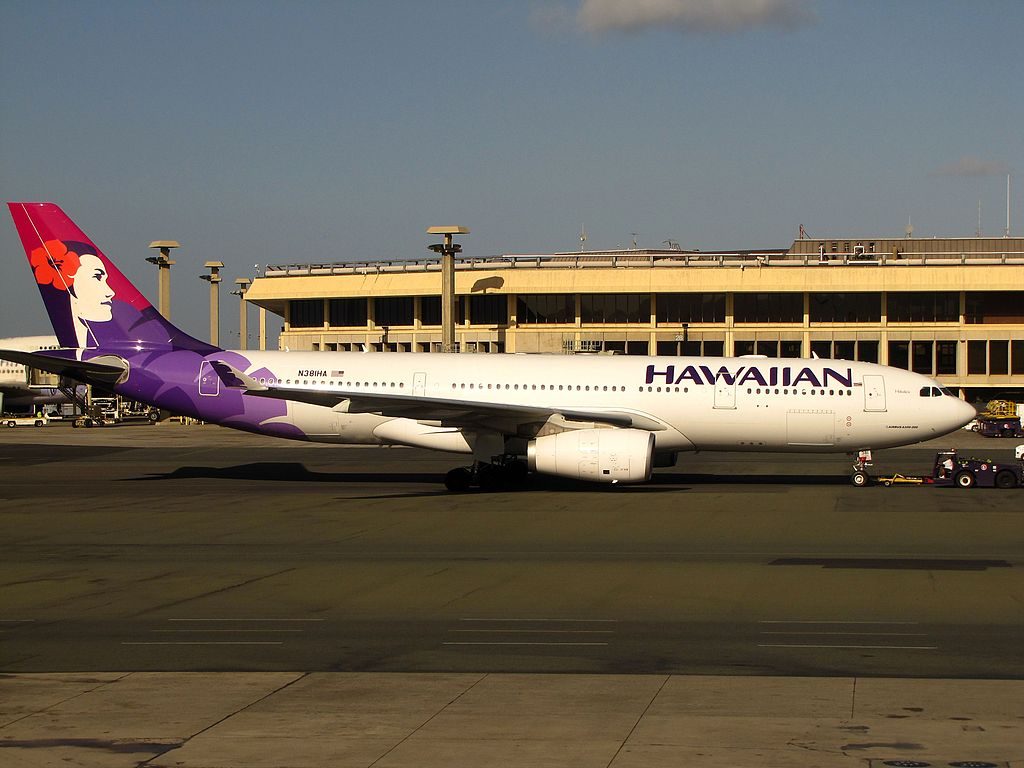 N381HA Hawaiian Airlines Widebody Aircraft Airbus A330 243 381 cn 1114 22Hokule a22 pushed back at Honolulu International Airport