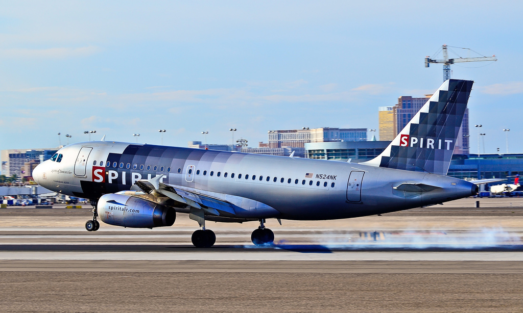 N524NK Spirit Airlines Airbus A319 132 CN 2929 Spirit of Suncatcher landing at Las Vegas McCarran International LAS KLAS