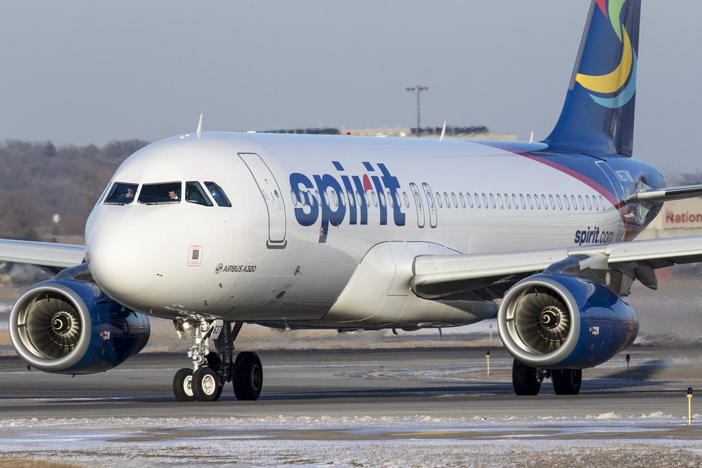 N637NK Spirit Airlines Airbus A320 200 taxiing at Minneapolis–Saint Paul International Airport
