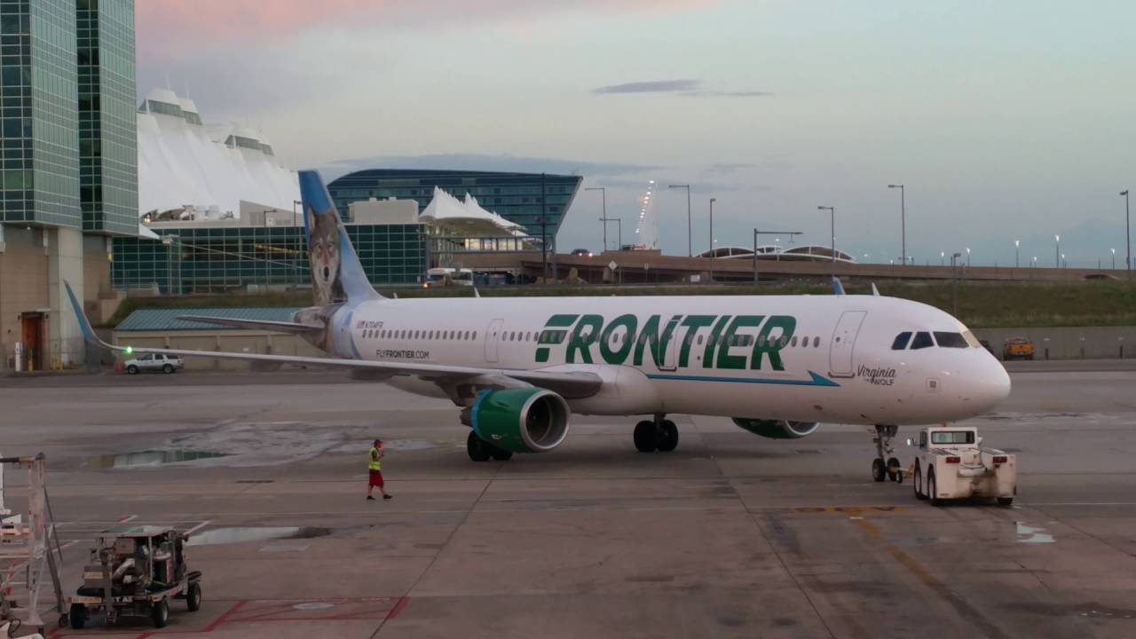 N704FR Frontier Airlines Airbus A321 200 Virginia The Wolf pushed back by tug