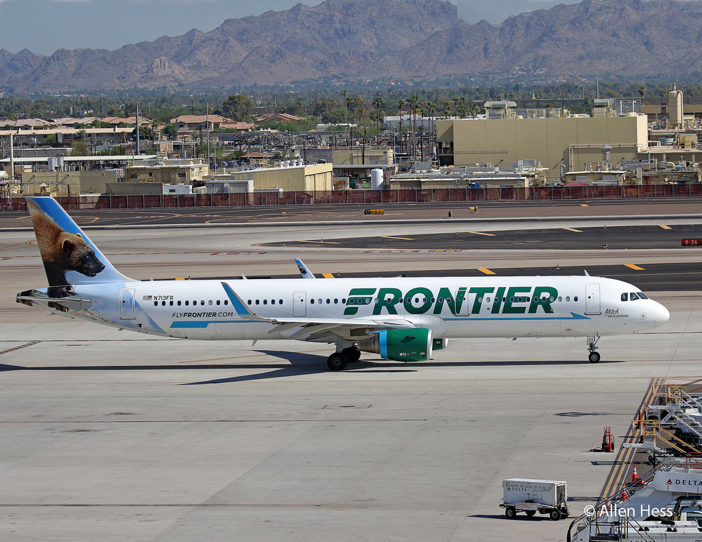 N713FR Frontier Airlines Airbus A321 200 Mitch the Wolverine @AllenHess
