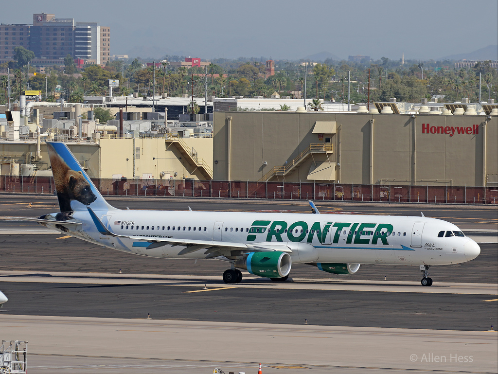N713FR Frontier Airlines Aircraft Fleet Airbus A321 200 Mitch the Wolverine @AllenHess