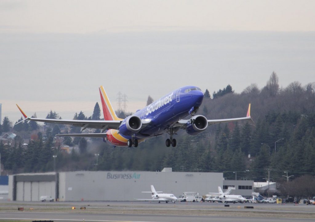 N8704Q Southwest Airlines Boeing 737 MAX 8 sn 36988 departing for test flight