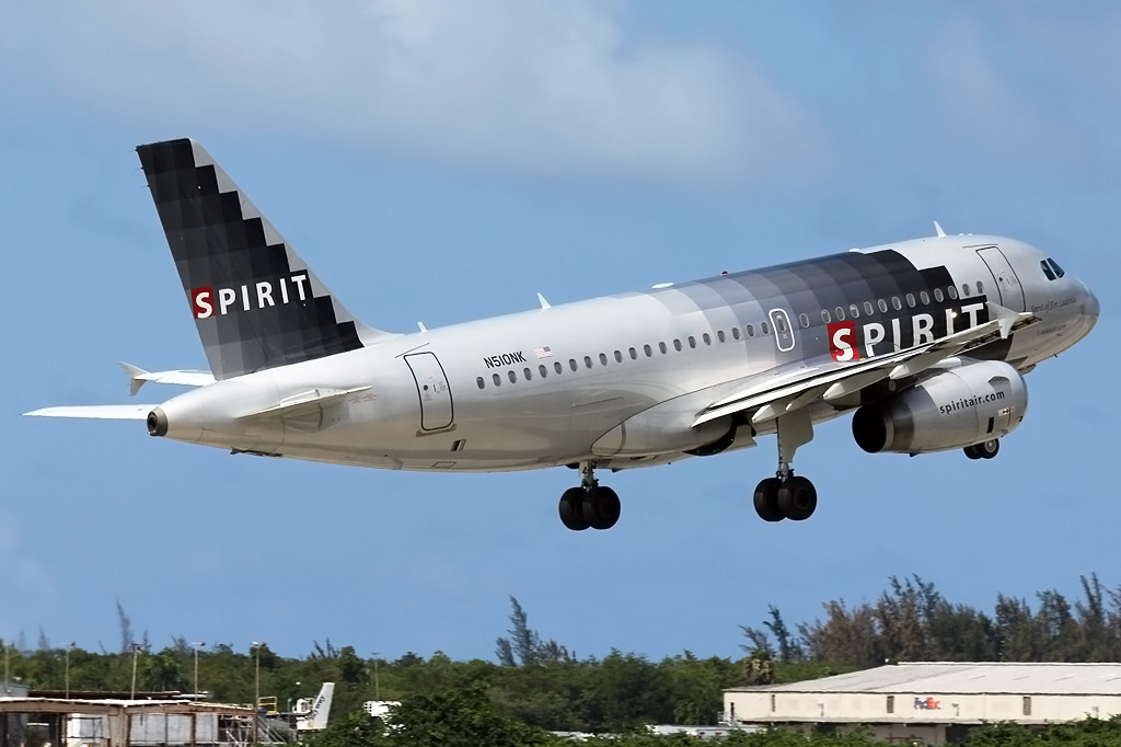 Spirit Airlines Airbus A319 132 N510NK Spirit of Fort Lauderdale departing Luis Muñoz Marín International Airport
