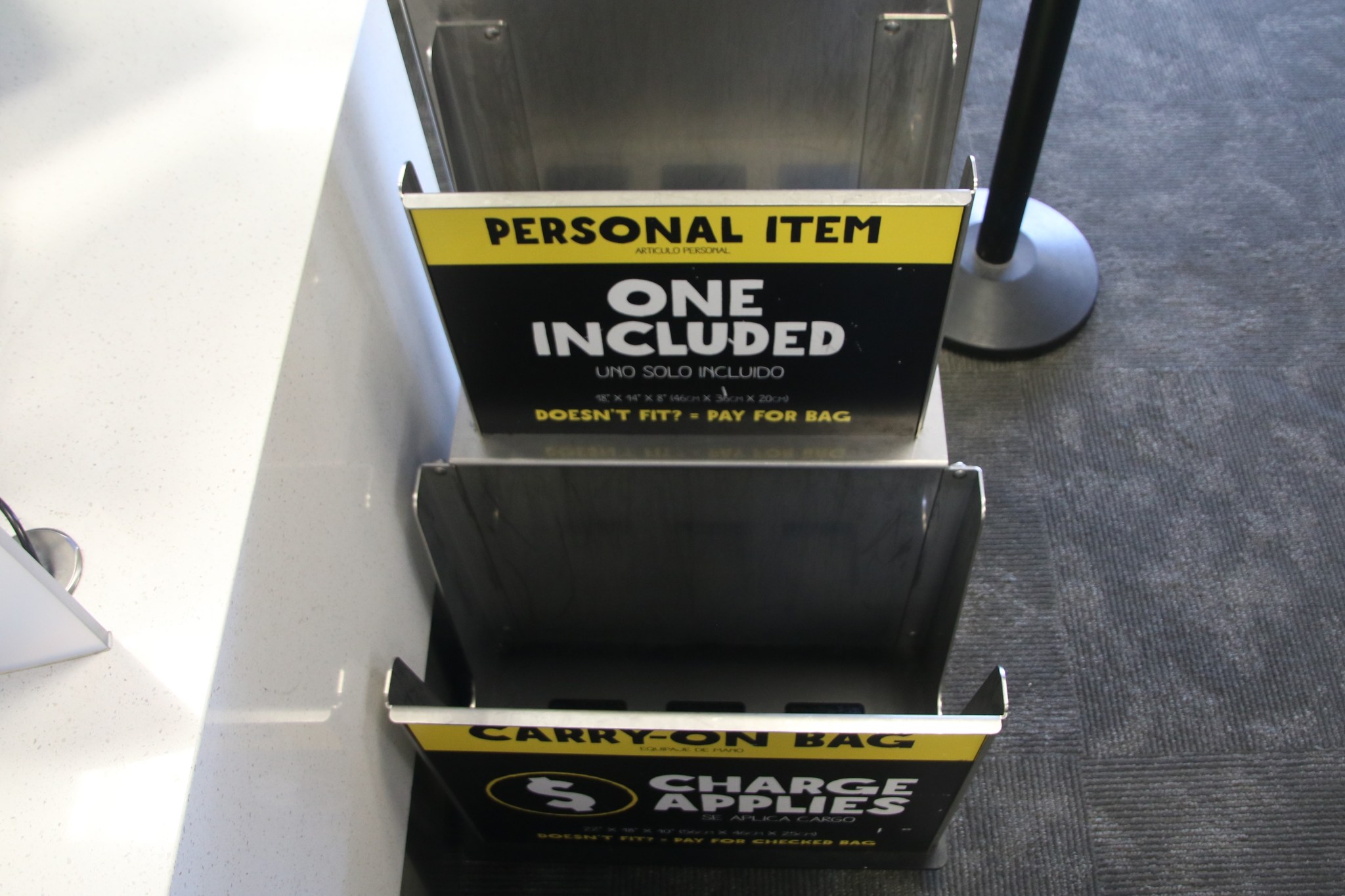 Spirit Airlines Boarding Personal Item Box