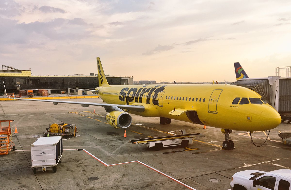 Spirit Airlines Fleet Airbus A321 200 N674NK on jetway at Chicago OHare International Airport