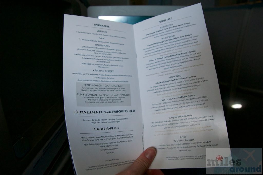 Air Canada Airbus A330 300 Business class cabin inflight meal food services menu @milesaround