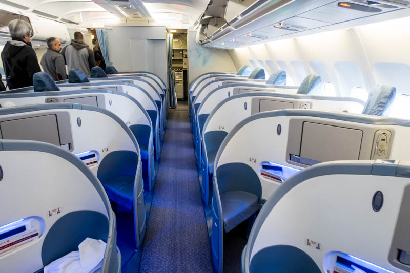 Air Canada Airbus A330 300 Business class cabin with herringbone seats