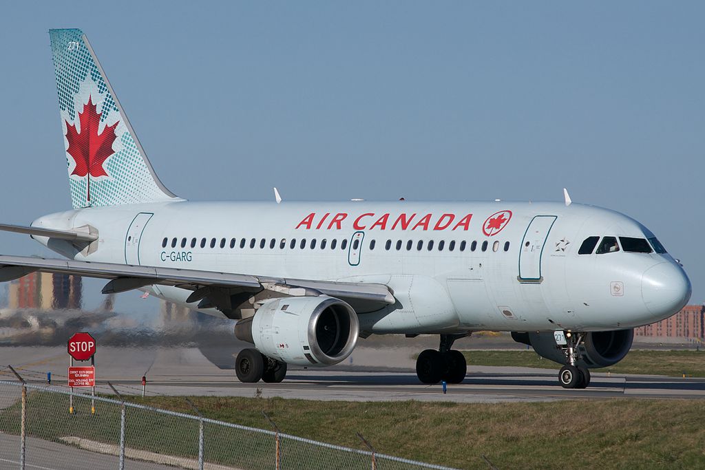 Air Canada C GARG Airbus A319 114 cnserial number 742 ready to takeoff at Toronto Pearson International Airport