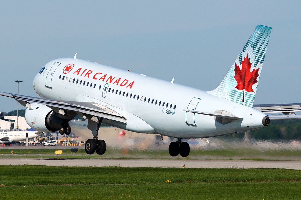 Air Canada Jetz C GBHN Airbus A319 114 cnserial number 773 departing Montréal–Pierre Elliott Trudeau International Airport
